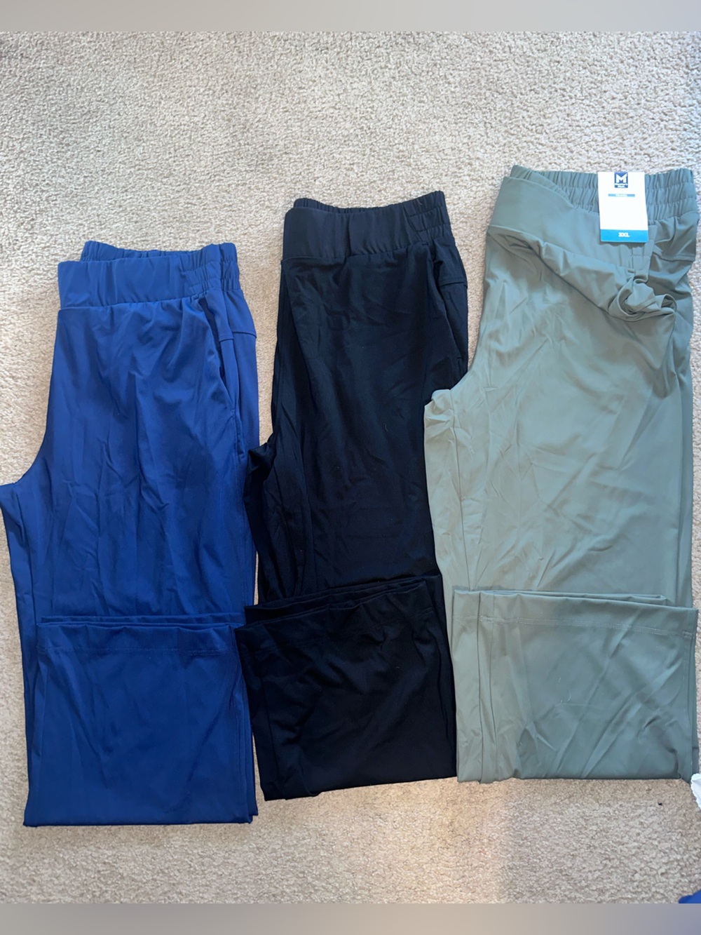 Wide Leg Women's Pull-On Pants - Blue, Black, Sage